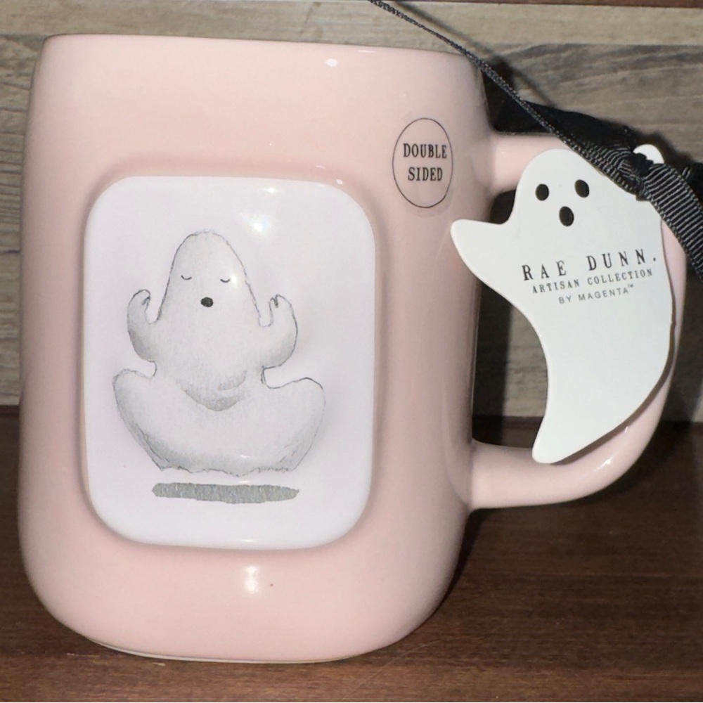 Super Cute 🥰 Pink Mug with a Ghost doing Yoga 🧘‍♀️ "NAMA' STAY GHOSTLY" - NEW